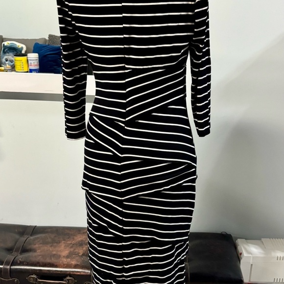 White House Black Market Instantly Slimming Striped Sheath Dress-Sz 10 - Picture 3 of 7